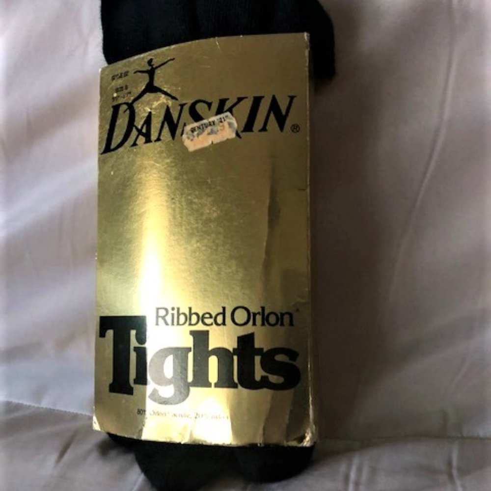 Vintage Black Danskin Ribbed Orlon Tights